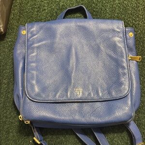 Fossil Blue Leather Backpack